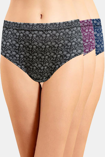 Buy Incare High Rise Full Coverage Hipster Panty (Pack of 3) - Multicolor